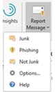 O365 Outlook desktop application Report button